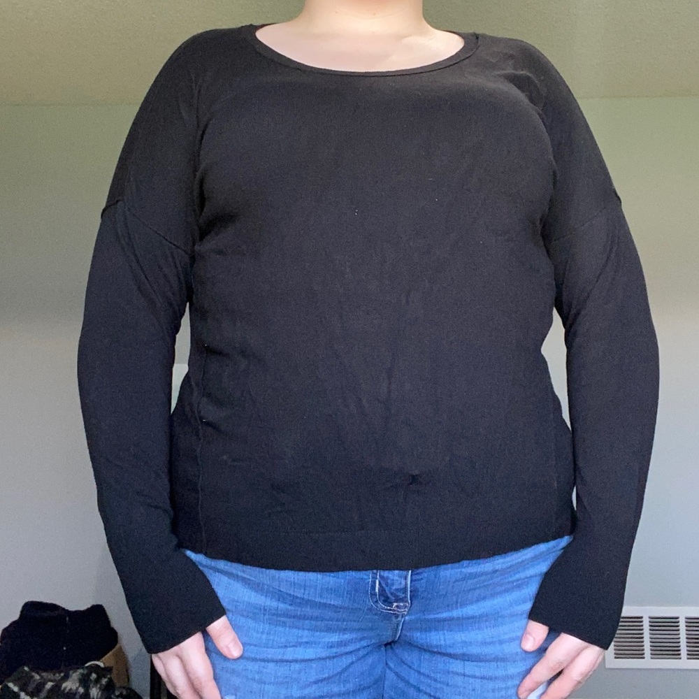 Plus Size Black Sweater Top - Picture 2 of 5
